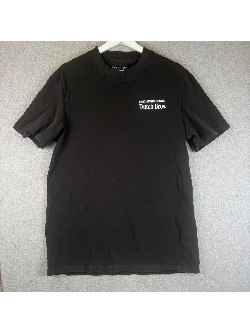 Dutch Bros Coffee Black T-Shirt Guaranteed To Satisfy Graphic Tee Unisex Size L